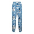 thumbnail image 5 of Cavosen Christmas Sweatpants Women Baggy Trousers with Pockets Snowman Elastic Waist Bottoms Drawstring Jogger Workout Pants, 5 of 5