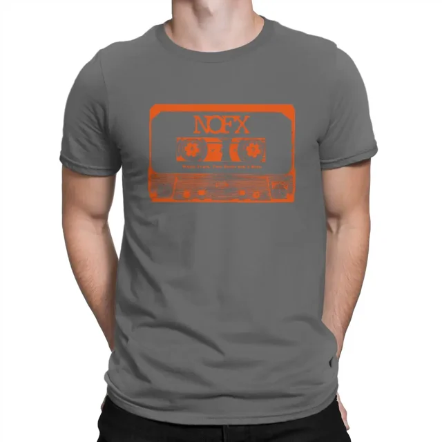 Camiseta de manga corta con cuello redondo y banda de pop-rock alternativo de los 80, humorística, de alta calidad, con casete Nofx para hombre.