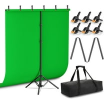 EMART 5x6.5ft Green Screen Backdrop Kit, with Photo Greenscreen Background, Portable T-Shape Stand for Photography, Studio