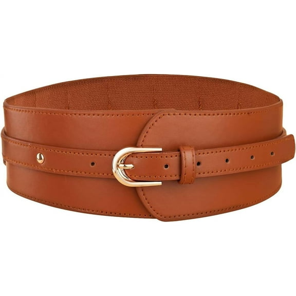 Zhengup Women's Leather Wide Belts Buckle Waist Belt Waistbands