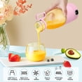 thumbnail image 3 of baomifa-Portable Blender, 6 Blades Electric USB Juicer Blender with Led Display,350ml Mini Blender For Shakes and Smoothies, 3000Mah Rechargeable Battery,For Family Outdoor Sports Travel,Rose Pink, 3 of 4
