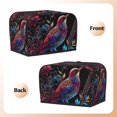 thumbnail image 7 of Toaster Covers 2 Slice, Artistic Colorful Bird Waterproof Bread Machine Cover Fits for Standard 2 Slice Toasters, Home Decor Toaster Protection with Hanging Rope, 7 of 7