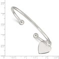 thumbnail image 3 of Sterling Silver Bracelet Cuff Women's 3 mm 7 in Heart Bangle, 3 of 4
