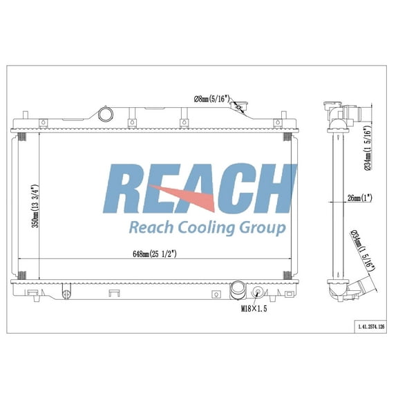 REACH 41-2574 Radiator for 05-02 Honda Civic, Automotive Radiator Replacement Part