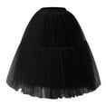 thumbnail image 2 of Maoxin Women's Skirts Womens Pleated Gauze Knee Length Skirt Adult Dancing Skirt ,Black,Free Size, 2 of 3