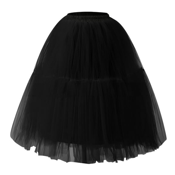 WRKEKC Flowy Skirts for Women Mesh Tulle Tiered Skirt with High Waist Elastic Band for Party Ball Gown Look