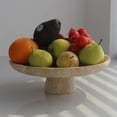 thumbnail image 1 of Frutero Nawgnail de travertino de 26 cm con pedestal, grande, 1 of 8