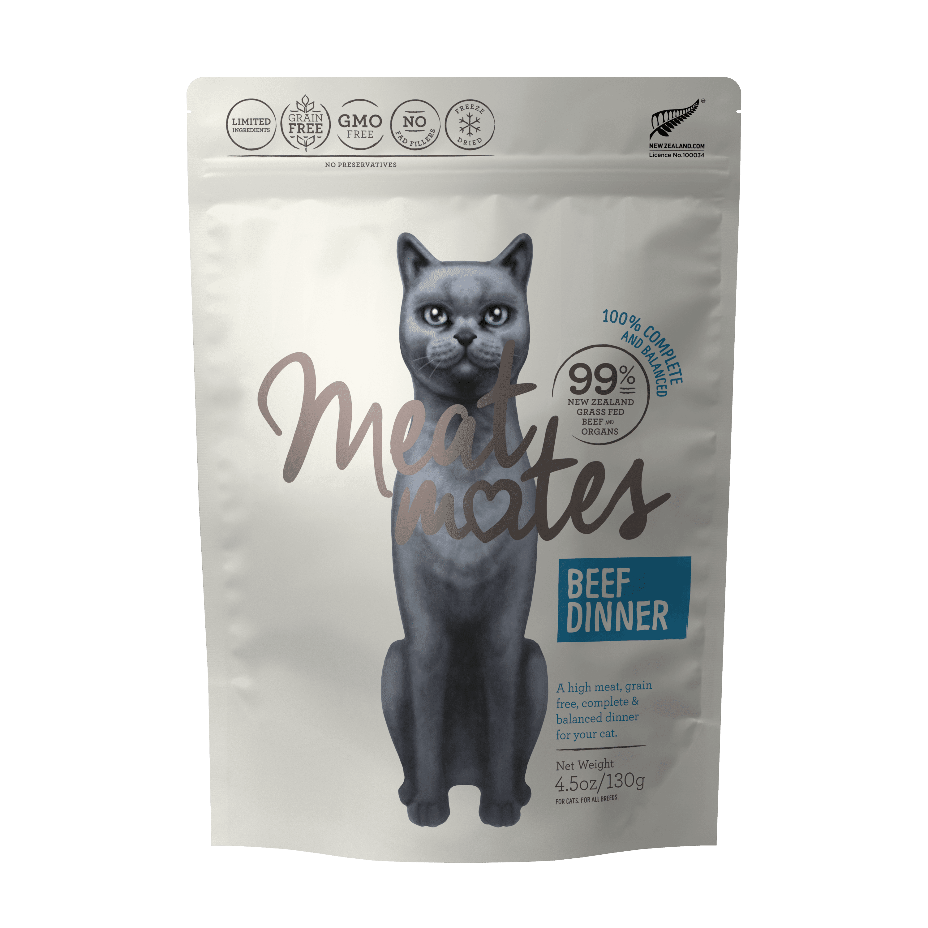 Meat Mates Beef Dinner FreezeDried Cat Food, 4.5 oz.