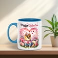 thumbnail image 4 of Hello Valentine’s Day Pomeranian Flower Crown Romantic Pink Floral 11oz Accent Two-tone Mug Pom Dog Lover Gifts Coffee Tea Cup - 00031, 4 of 5