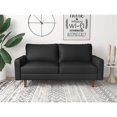 thumbnail image 4 of Pemberly Row Contemporary Faux Leather Living Room Sofa in Black, 4 of 5