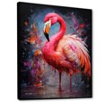 thumbnail image 2 of Designart "Flamingo Intense Fuchsia Artdeco" Animals Floater Framed Canvas Art Print, 2 of 7