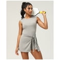 thumbnail image 4 of Top-kevin Womens Tank Tennis Golf Dress with Built-in Bra Shorts Cross Backless Twist Front Hem Athletic Dresses, 4 of 8