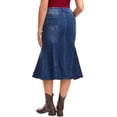 thumbnail image 3 of INSPIRE CHIC Denim Skirt for Women Casual Washed High Waisted Fishtail Midi Jean Skirts 2XL Deep Blue, 3 of 6