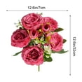 thumbnail image 3 of Leodye 1PCS 5 Branches Philippos Rose Silk Bouquet Realistic Design Home Table Decor Wedding Bridal Artificial Flower Accessory -12.6in, 3 of 6