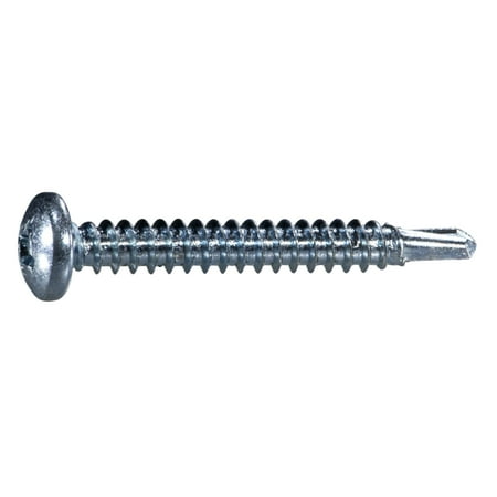 #10-16 x 1-1/2 Zinc Plated Steel Phillips Pan Head Self-Drilling Screws