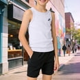 thumbnail image 2 of YDFCWXW Kids Boys Workout Tank Top Sports Baselayer Sleeveless Gym Training Tee Tops Activewear (White, 13-14 Years), 2 of 8