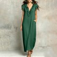 thumbnail image 5 of QGJZVUNL Flutter Sleeve Maxi Dresses for Women Summer Outfits Casual Ruffle V Neck Sleeveless Sundress Size XL, 5 of 6