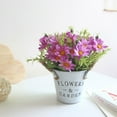 thumbnail image 2 of Raindrops 2Pcs Daisy Tin Bucket Imitation Metal Flowerpot Assorted Decor Indoor Decoration 11.8x5.9x5.9in, 2 of 8
