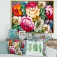 thumbnail image 2 of Designart 'Vintage VIbrant Yellow and Red Flower Still Life II' Traditional Framed Canvas Wall Art Print, 2 of 5