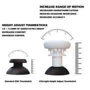 EXknight Controller Freaks for DualSense Edge, Height Adjustable Sticks for PS5 Pro Controller, 1 Low Rise(2 Heights), 1 Mid Rise(4 Heights), 1 High Rise(4 Heights)