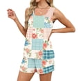 thumbnail image 5 of JULMCOMO 2 Piece Sets for Women Square Neck Floral Print Beach Vacation Lounge Outfits Drawstring 2026 Cruise Summer Clothes with Pockets Cyan 2XL, 5 of 8