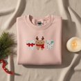 thumbnail image 2 of Cute Christmas Teeth Embroidered Design, Holiday Dentist Gift, Reindeer Bow Snowflake Tooth Crewneck, Dental Assistant, 2 of 5