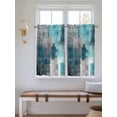 thumbnail image 5 of Teal Grey Kitchen Curtains 54 Inches length, Abstract Art Oil Painting Modern Geometric Window Treatment Curtain Drapes, Thermal Insulated Drapes for Basement Hotel RV, 42"x54", 2 Panels, 5 of 7