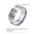 thumbnail image 4 of Anillo de acero inoxidable con un solo circón, color acero, anillo de acero de titanio personalizado para el dedo índice, joyería para hombre, 4 of 5