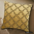 thumbnail image 2 of The HomeCentric Cushion Cover Sofa, Gold Pillow Covers Pack of 2, 16x16 inch Velvet Cushion Cover, Geometric, Lattice, Trellis, Beaded, Moroccan, Decorative Throw Pillow Covers - Gold Jewel, 2 of 10