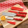 The Pioneer Woman Cowboy Rustic 4-Piece Red Cutlery Set with Cutting Board