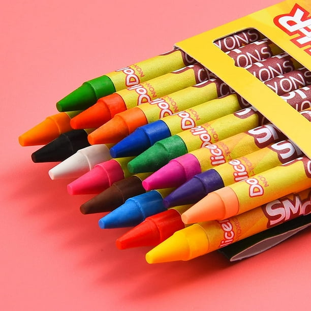 HTAIGUO Lot de 16 crayons de couleur pour tout-petits avec 16 crayons de  couleurs assorties en vrac Ensemble de crayons classiques pour fête,  cadeaux