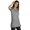 thumbnail image 2 of Inkmeso Plain Basic Tshirt Long Length Tee Short Sleeve Workout Top For Women, 2 of 9