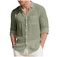 thumbnail image 2 of pstuiky Camisas de manga larga de invierno para hombre, Camisa tipo cárdigan de manga larga con botones y bolsillos informales de color liso para hombre camisetas de hombre m, 2 of 8