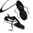 thumbnail image 5 of LUCKY STEP Retro Sneakers Thin Sole Lace up Lightweight Casual Shoes,Black,Womens, 5 of 6