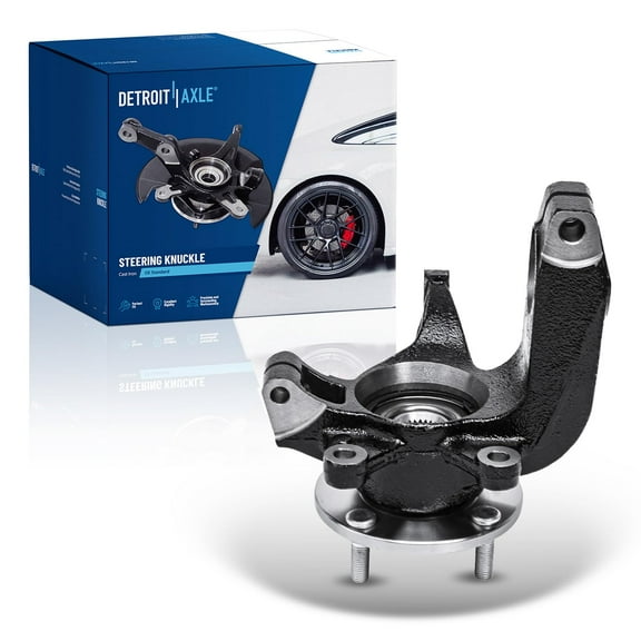 Detroit Axle - Front Left Steering Knuckle for 2006-2011 Ford Focus 2007 2008 2009 2010 Driver Side Steering Knuckle & Wheel Hub Bearing Replacement
