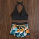thumbnail image 4 of Mejor Belleza Mujer Traje de Baño de Moda Aumentar el tamaño 2 Piezas Tankini Tops de Bikini y Partes de Abajo Negro XL, 4 of 5