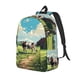thumbnail image 1 of Balery Prairie Pasture Cow Mochila Clásica Impresa Básica para Viaje, Mochila Escolar Resistente al Agua, Mochila de Lona con Correas Ajustables-Small, 1 of 5