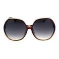 thumbnail image 2 of Womens Large Mod Round Plastic Celeb Sunglasses Brown Orange Smoke, 2 of 4