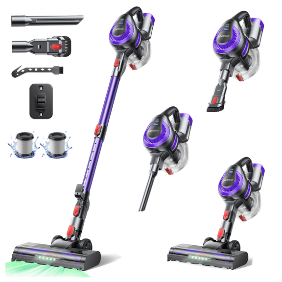 Laresar Vacuum Cleaner for Home, Cordless Vacuum Cleaner, Carpet Cleaner, 45KPA, 2200mAh, Hard Floors, Pet Hair