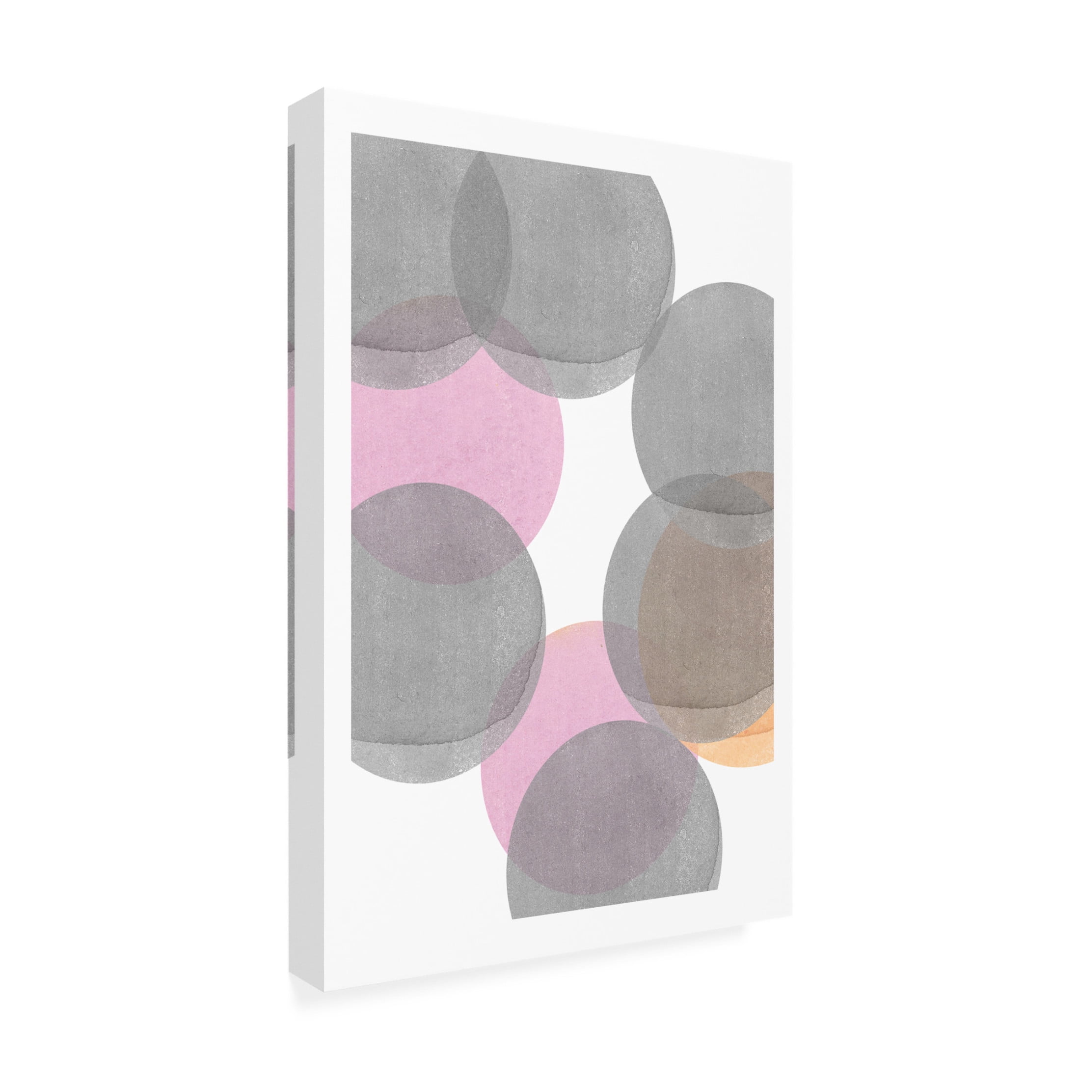 Trademark Fine Art Louise van Terheijden Gray Pink Circles Ii Canvas Wall Art
