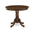 thumbnail image 2 of East West Furniture ANDA3-AWA-32 3 Piece Modern Dining Table Set Consists of a Round Kitchen Table with Pedestal and 2 Padded Chairs, 36x36 Inch, Antique Walnut, 2 of 2