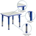 thumbnail image 6 of Emma + Oliver 21.875x26.625 Blue Plastic Height Adjustable Activity Table, 6 of 12