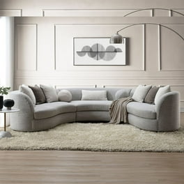 ACME Wugtyx Sectional Sofa with 3 Pillows in Dark Gray