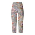 thumbnail image 4 of QATAINLAV Wamen Summer Linen Beach Pants with Pockets Casual Elastic Waist Tulips Hem Cropped Trousers Plus Size Fashion Print Harem Pants Multicolor XXXXL My Orders Placed By Me, 4 of 6