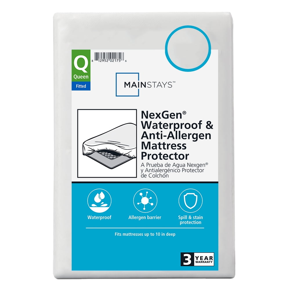 (2 pack) Mainstays NexGen Waterproof Fitted Mattress Protector, Queen