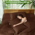 thumbnail image 4 of Sonoro Kate Luxury Bamboo Bed Sheet Set - Deep Pockets - 3 Piece, Twin, Brown, 4 of 6