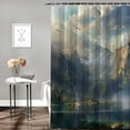 thumbnail image 2 of Orinice Bird Waterfall Mountain Bathroom Decor Set with Hooks, Colorful Luxurious Graphic Print Polyester Fabric Fashion Shower Curtain Set, Chic Modern Design, Multi-Size 60x72, 2 of 7
