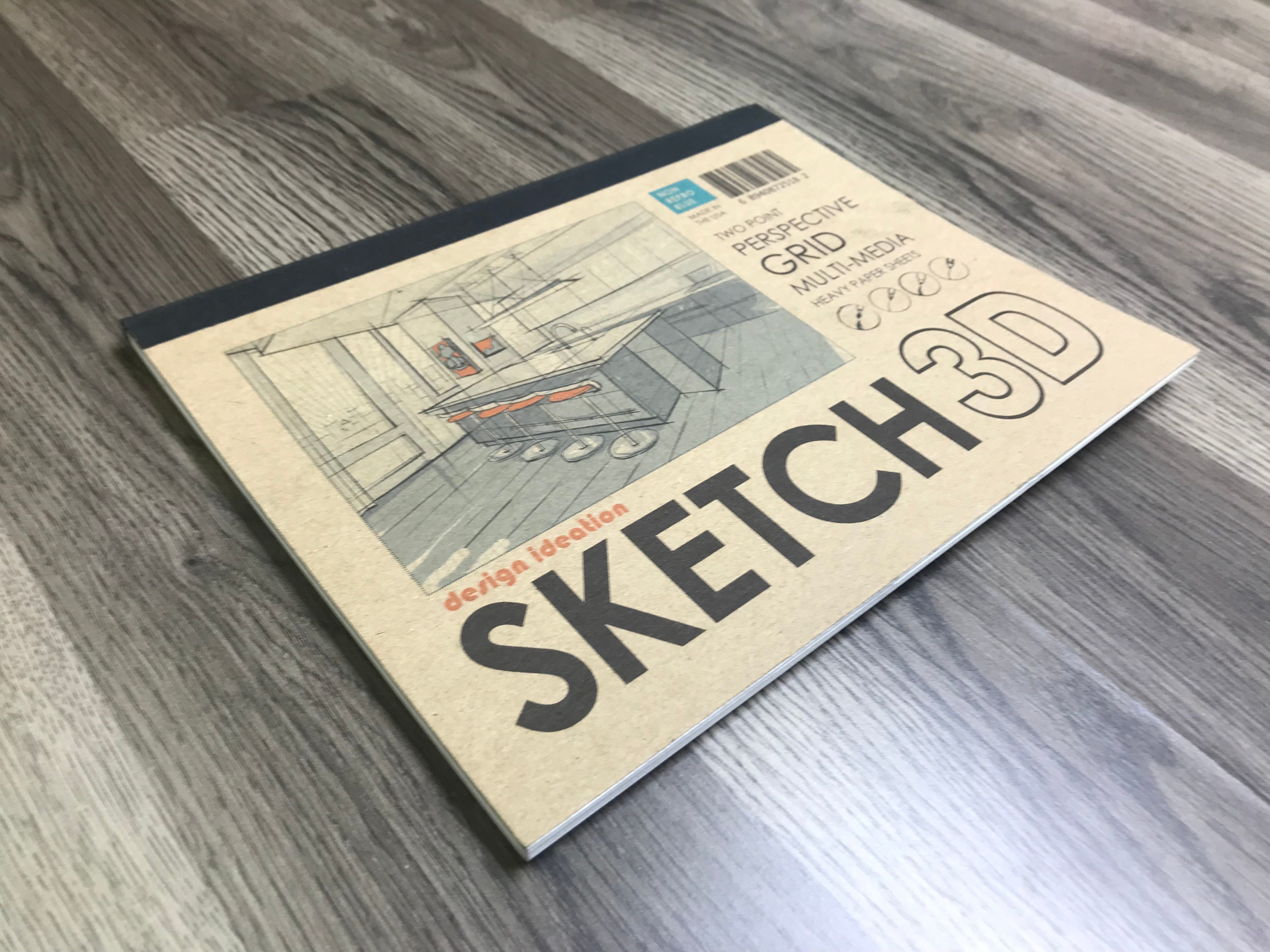 Perspective Grid Pad. Removable Sheets. Mixed Media Paper. Reinforced Lay Flat Binding. 2 Point. Blue. (11" x 17") PAD-2550-TS-H (1 Pad)
