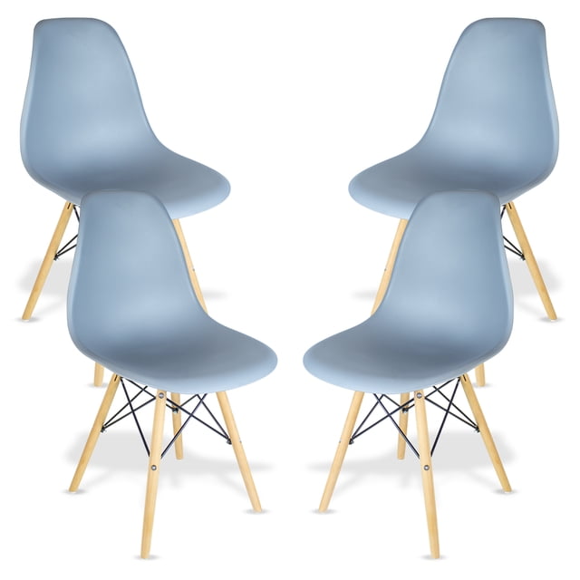 Set De 4 Sillas Eames Modernas Color Gris Original Bellair