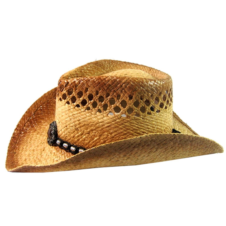 Straw Cowboy Hat Men Cowgirl Hats Women Sun Hat Sombreros  display picture 2